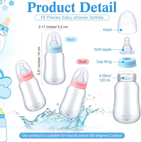 18 1 Roowest Bottle Chug Baby Shower Games Favors Including Pcs Bottles with Bottle Chug Wooden Sign for Gender Reveal