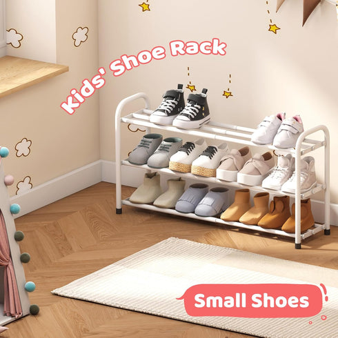 kiplant Closet, 3-Tier Closet Shoe Rack for Expandable Shoe Rack Metal Organizer, Heavy Duty Shoe Storage Shelf