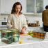 Loobuu 2 Pack Stackable Food Storage Containers, Produce Saver Boxes with Removable Drain Tray for Fridge