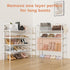 4 Closet 5 LANTEFUL Tier Shoe Rack for Shoe Organizer with Hooks, Long Shoe Shelf Storage for Shoe and Boot Stackable