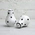 City to Cottage Ceramic Salt and Pepper Shakers Set, Handcrafted White and Black Polka Dot Spice Shakers, Farmhouse