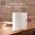 Bambuesi Wooden Paper Towel Holder, Minimalistic Stand with Non-Slip Base for Kitchen Countertop and Home Office