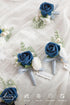 Ling's Moment 6pcs Boutonniere for Men, Artificial Flowers for Wedding Decor/Prom/Homecoming, Navy Blue