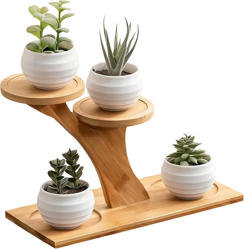 Generic Bamboo Plant Stand - 3 Tier Window Plant Shelf for Indoor Plants