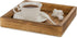 9.8" Hanobe Square Wooden Ottoman Tray: Small Square Tray Torched Wood Farm House Serving Plate for Coffee Table Rustic