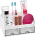 VITVITI Toothbrush Holders for Bathroom Sink, 6 Slots Countertop Organizer with 2 Drawers, White Plastic