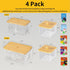 4 Pack FELIZHOUSE Trash Bag Holder with Bamboo Lid, Stackable Garbage Bag Dispenser Under Sink, Storage Organizer