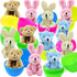 BCUEIDO 12pcs Prefilled Easter Eggs with Stuffed Plush Animal Toys for Basket Stuffers,
