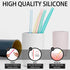 12 Pcs Eco Friendly Silicone Straws with 2 Cleaning Brushes, Reusable Drinking Straws for 20oz Tumblers