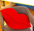LEVINIS Hot Pink Lip Shape Throw Pillows, 23.6 x 13.6 Inch Soft Velvet Decorative Reversible Cushion for Bed, Couch,
