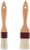 1 inch & 1.5 inch Pastry Brush Natural Boar Bristle Basting Brush with Beech Wooden Handle, Pack of 2