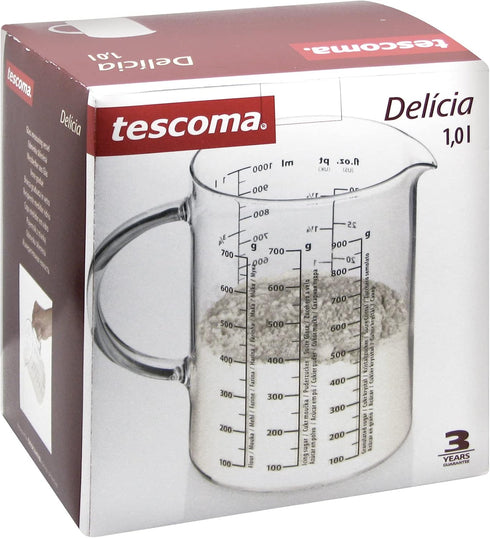 Tescoma Measuring Jar for 30oz, 1.0 Litre, Made of Glass, 630434.00