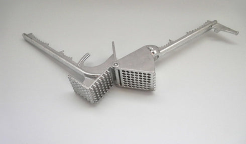 Tredoni Aluminium Big Garlic Press Masher with Head-Cleaner, Olive Pitter, Nutcracker & Meat Tenderizer