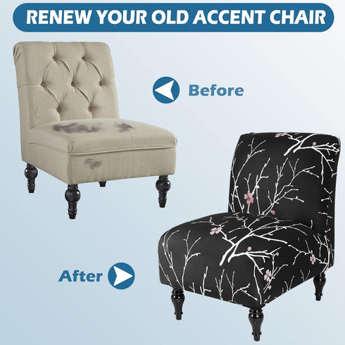 Armless Armless (2 Pack, Accent Chair Cover Slipcover, Stretch Chair Slipper Super Fit Chair Furniture Protector Cover