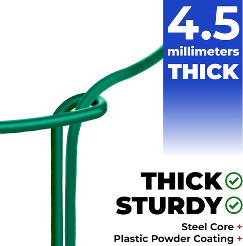 12 Pack 10" 16" K-Brands Plant Support Stakes Heavy-Duty Half Round Peony Support Ring and Cage for Indoor and Outdoor