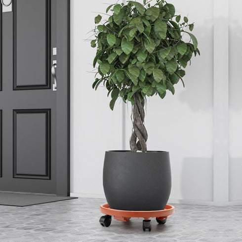 CINDALOG 3 Pack 13 inch 180 lbs Plant Caddy with Wheels Rolling Plant Stands Round Plant Stand Dolly for Outdoor Indoor