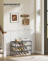 3-Tier 11.7 24.5 21 Inches, ULSH023BH01 SONGMICS Shoe Rack, Shoe Storage Organizer, Space-Saving, x x Entryway, Metal