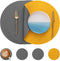 Myir JUN Round Placemats Set of 4 Faux Leather Place Mats and