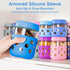 8-Pack 16 oz 10 oz Gemice & Glass Mason Jars with Silicone Sleeves, Airtight BPA-Free Overnight Oats Containers