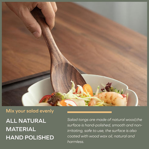 Muso Wood Acacia Salad Servers, 10-inch Set of 2 (Acacia Salad Servers)