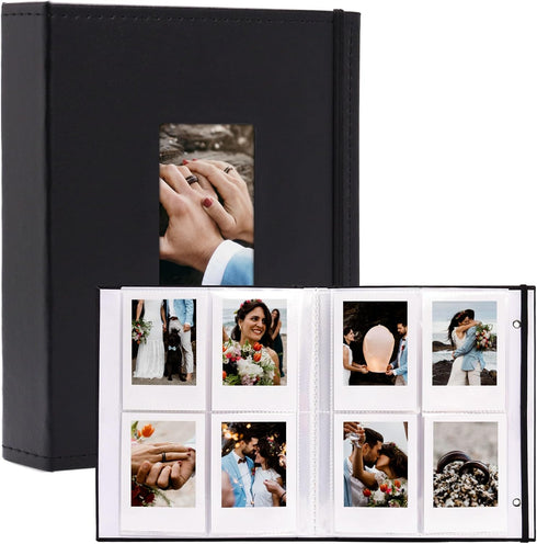 Vienrose Instax Mini Photo Album Book, Holds 208 Pictures 2x3 for Fujifilm Instax Mini Cameras, Kpop Photocard Black