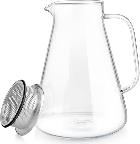 2-in-1 (56 Oz) Teabloom One-Touch Tea Maker, Teapot and Kettle with Stainless Steel Filter Lid for Loose Tea Stain-free