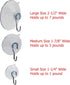 Suction Cup Hooks Combo Pack - 10 Pack, Powerful Window Hanging Suction Cups for Glass, Mirrors, Stained Glass, Doors | 2 Large, 4 Medium, 4 Small