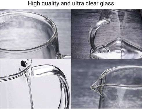 19.3oz Glass Teapot with Infuser, Borosilicate Glass, 550ML, Clear with Stainless Steel Infuser