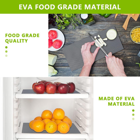 Drawer and Shelf Liner - Grey Non Adhesive Refrigerator Mats, Washable Plastic Pantry Liners for Kitchen
