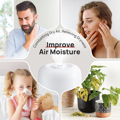 2L 360 Nozzle 7-Color 24dB Clarston Humidifiers for Bedroom, Top Fill with for Large Room, Night Light, Quiet Cool Mist