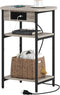 Hzuaneri End Tables with Charging Station, 3 Tier Side Table with Charging