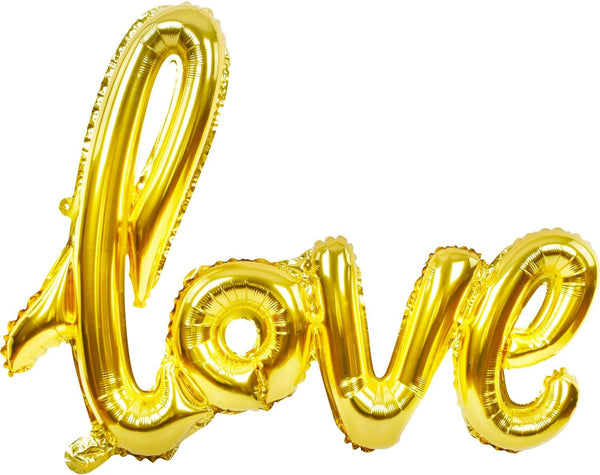 Large Gold Foil LOVE Balloons Banner, 42 Inch Mylar Foil Letters for Wedding, Bridal Shower, Anniversary Decorations