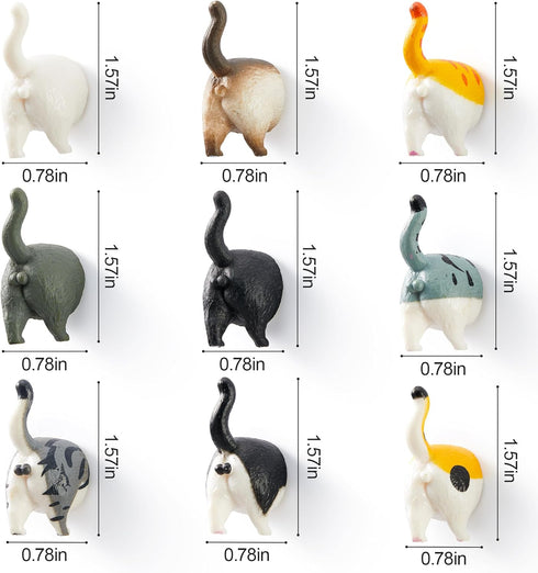 9Pcs Add Some Humor and Funny to Your Fridge with Our Cat Butt Fridge Magnet - Perfect for Home Refrigerator Magnets for Adults or Kids (Cat Butts Fridge Magnet)