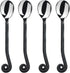 Gourmet Settings 4-Piece Mini Spoons Set, Polished/Matte Stainless Steel Teaspoons, Treble Clef Collection