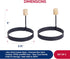 HIC Kitchen Non-Stick Fried and Poached Egg Cooking Rings, Round Shaped, Set of 2, PFOA and BPA Free