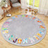 Rug,4 Round ABC Kids ft Animal Alphabet Playroom Rug,Washable Non-Slip Cute Nursery Rug for Kids Room,Educational Kid