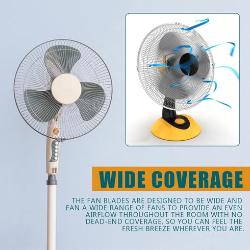 16 Inch Plastic Fan Blades - Universal Replacement for Household Standing Fan Accessories