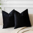JUSPURBET Black Velvet Pillow Covers Set of 2, Decorative Throw Cushion Covers for Couch, 16x16 inch