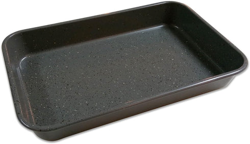 casaWare Toaster Oven Baking Pan 7 x 11-inch Ceramic Coated Non-Stick (Silver Granite)