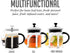 OVENTE 2-in-1 Coffee Press and Tea Maker, 20 Ounce with High Grade Stainless Steel Infuser, Borosilicate Glass, Clear