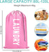 Fiodrimy 2 Pack XL Travel Laundry Bag, Machine Washable Dirty Clothes Organizer (Pink+Blue, 24" x 36")