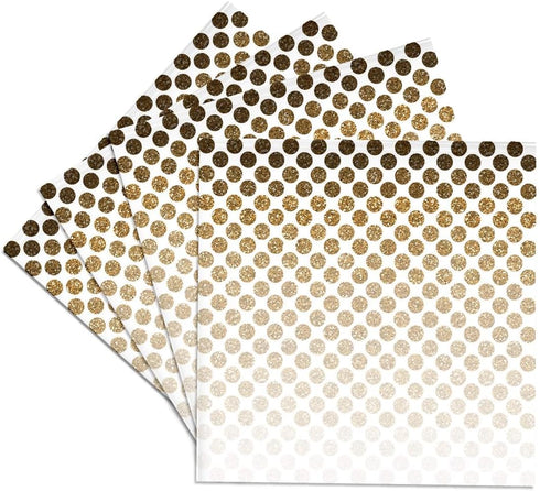 3dRose CST_192833_3 Gold Ombre Dots Ceramic Tile Coasters, Set of 4