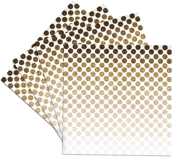 3dRose CST_192833_3 Gold Ombre Dots Ceramic Tile Coasters, Set of 4