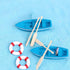 MHYGKTXRA 8 Sets Mini Rowboat Mini Resin Tiny Boat with Oars for Fairy Garden Accessories