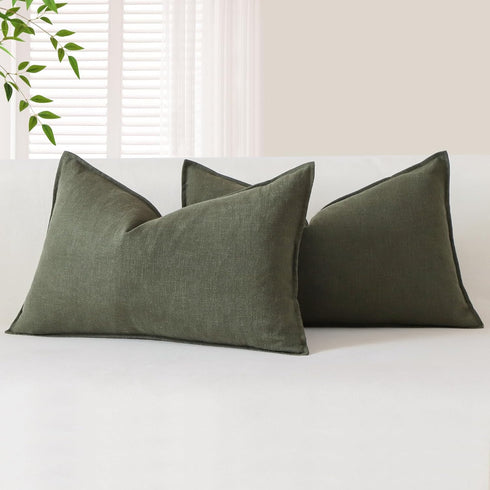 OTOSTAR Pack of 2 Soft Linen Decorative Throw Pillow Covers 12 x