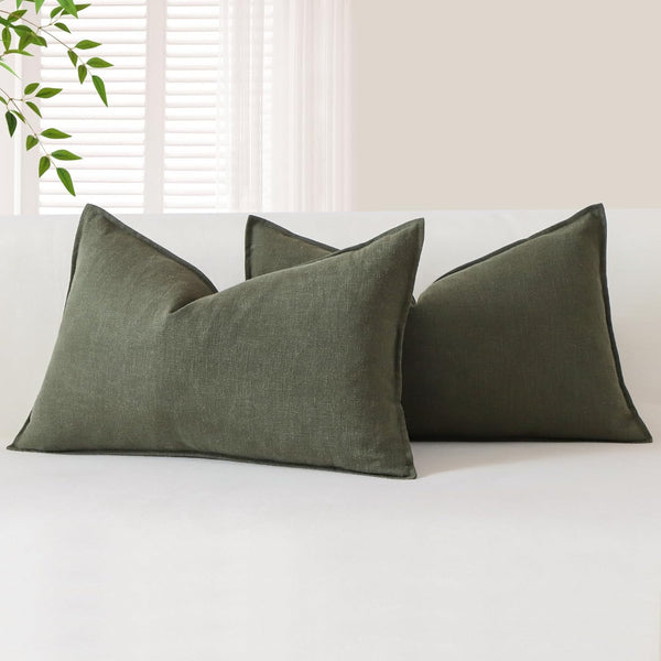 OTOSTAR Pack of 2 Soft Linen Decorative Throw Pillow Covers 12 x