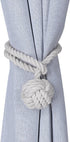 Home Queen Hand Knitting Curtain Tiebacks, Decorative Window Curtain Tie, 1 Pair, Off White