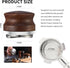 53mm Coffee Distributor, Adjustable Depth Espresso Distribution Tool with Walnut Wood Handle, Fits 54mm Breville