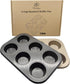 Muffin Tins Set of 2, 6-Cups Nonstick Carbon Steel Standard Cupcake Pans