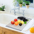 Roll-Up Sink Drying Rack, 17.7"(L) x 13.8"(W) - Gray Multipurpose Heat Resistant Over The Stainless Steel & Silicone